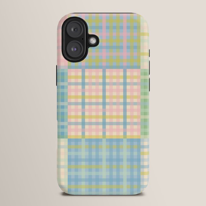 Gingham Patchwork Pastel Checkered Pattern iPhone Case