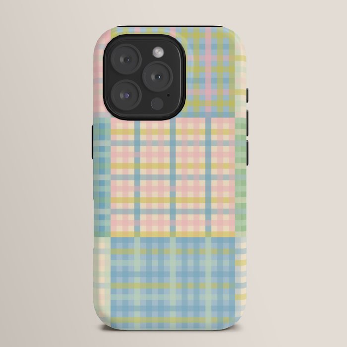 Gingham Patchwork Pastel Checkered Pattern iPhone Case
