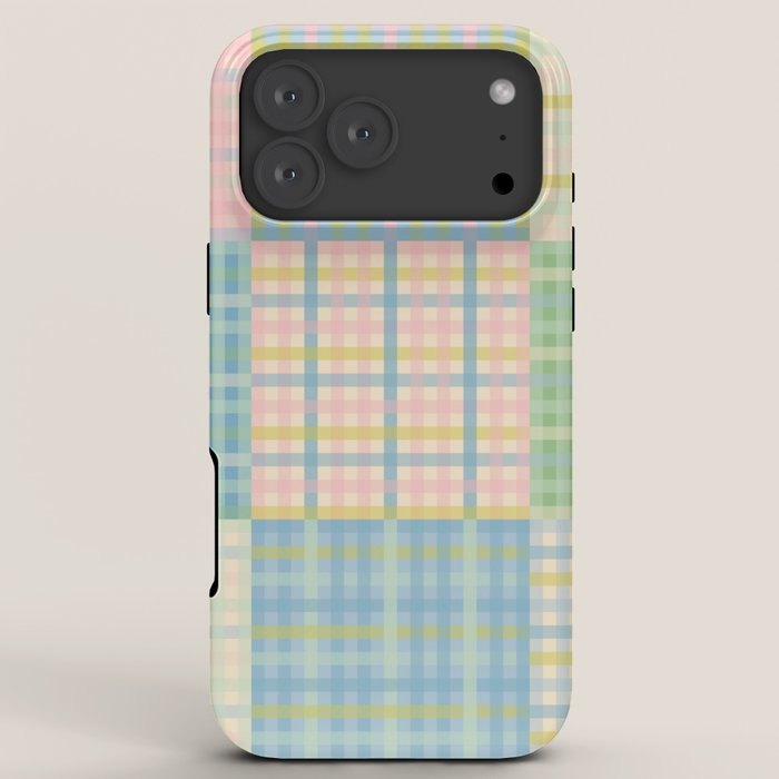 Gingham Patchwork Pastel Checkered Pattern iPhone Case