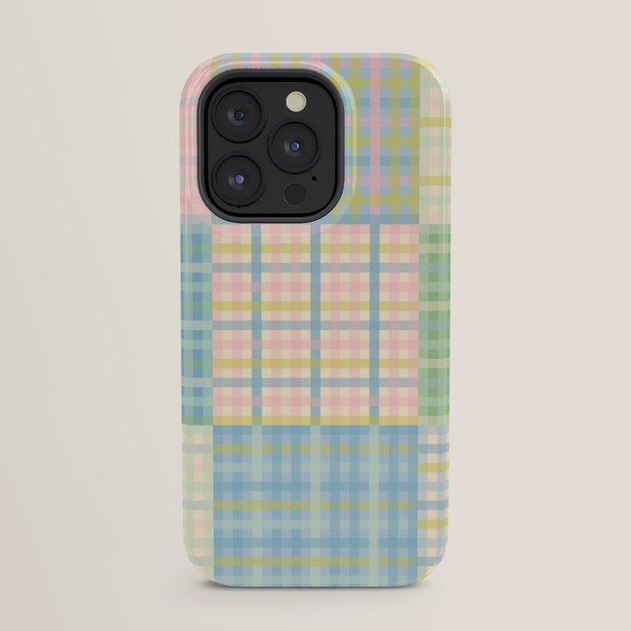 Gingham Patchwork Pastel Checkered Pattern iPhone Case