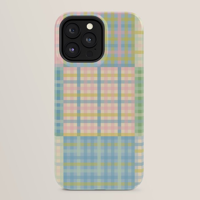 Gingham Patchwork Pastel Checkered Pattern iPhone Case