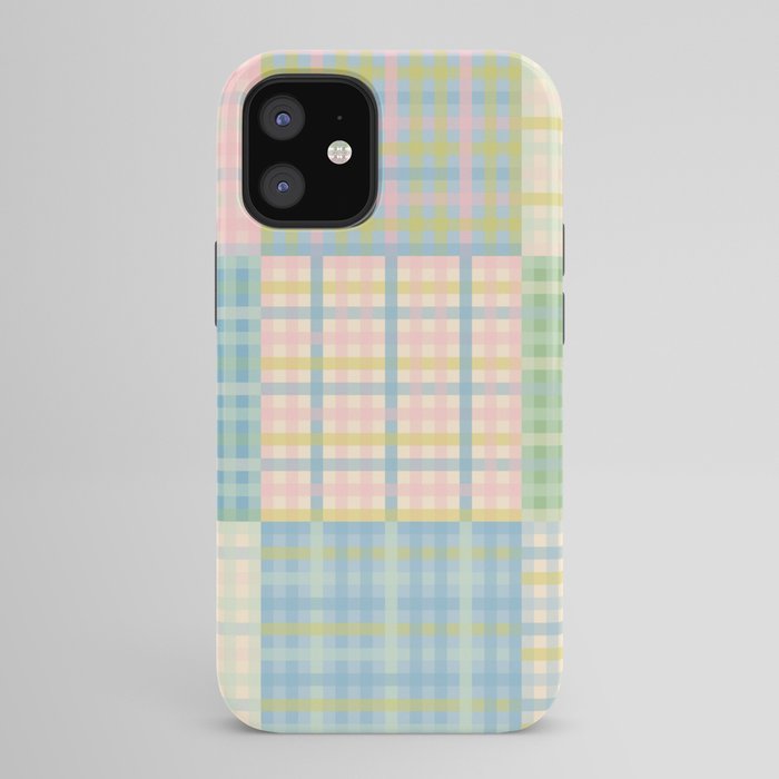 Gingham Patchwork Pastel Checkered Pattern iPhone Case