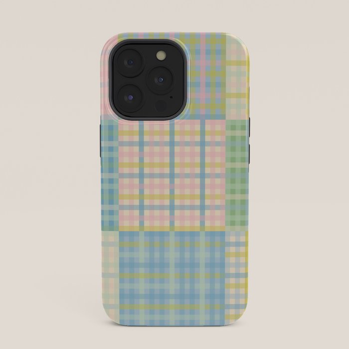 Gingham Patchwork Pastel Checkered Pattern iPhone Case