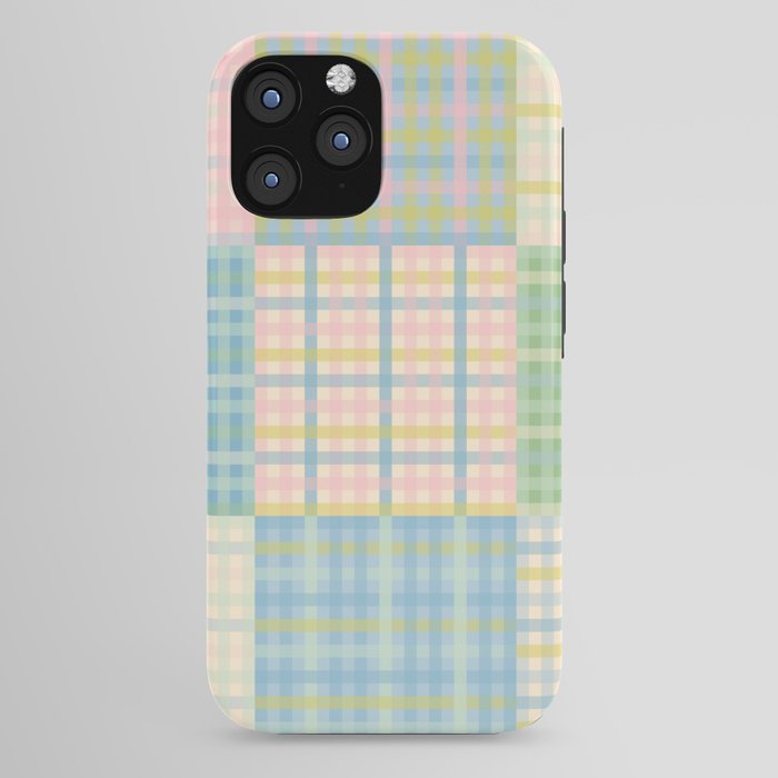 Gingham Patchwork Pastel Checkered Pattern iPhone Case