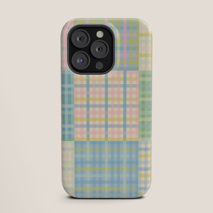 Gingham Patchwork Pastel Checkered Pattern iPhone Case