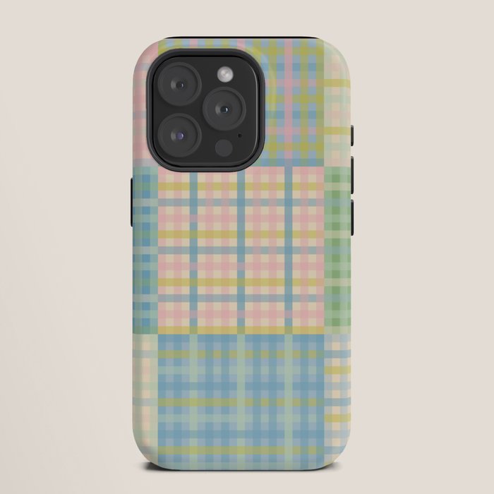 Gingham Patchwork Pastel Checkered Pattern iPhone Case