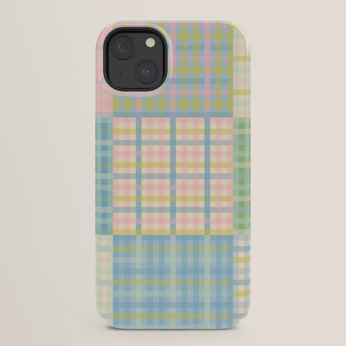 Gingham Patchwork Pastel Checkered Pattern iPhone Case