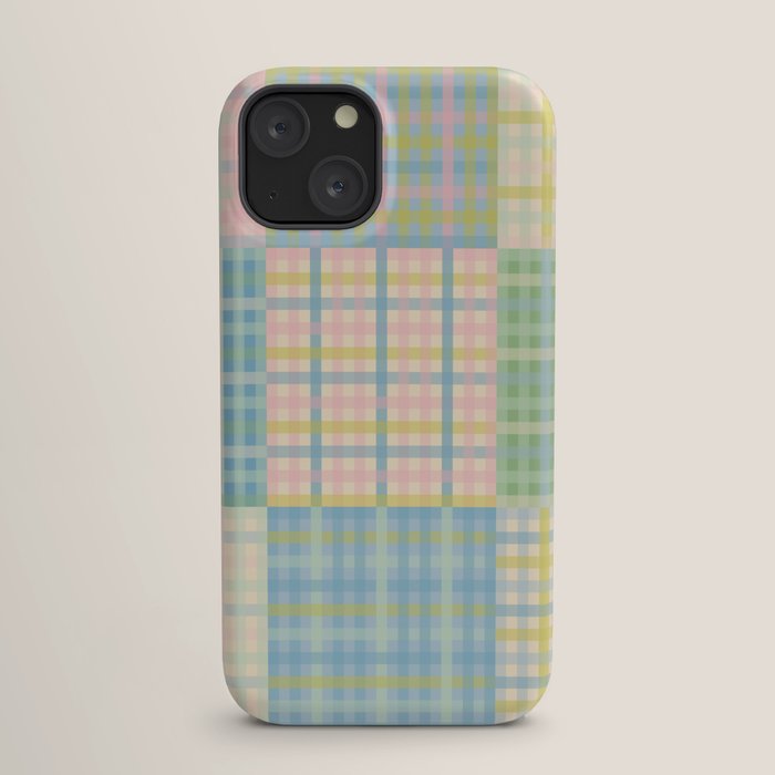 Gingham Patchwork Pastel Checkered Pattern iPhone Case