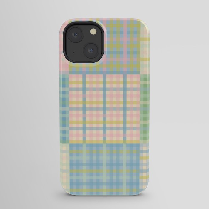 Gingham Patchwork Pastel Checkered Pattern iPhone Case