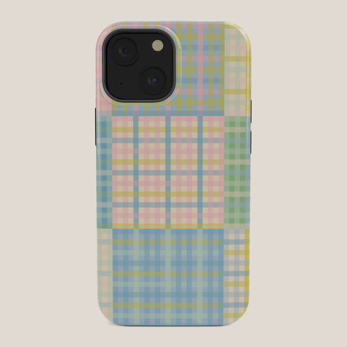 Gingham Patchwork Pastel Checkered Pattern iPhone Case