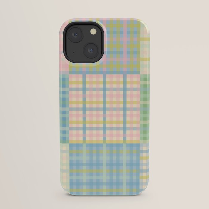Gingham Patchwork Pastel Checkered Pattern iPhone Case