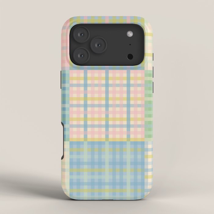 Gingham Patchwork Pastel Checkered Pattern iPhone Case