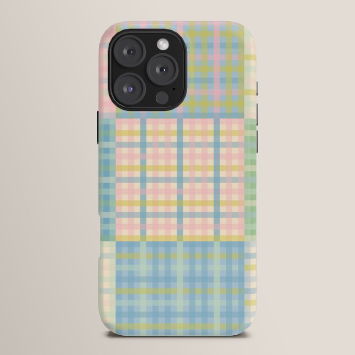 Gingham Patchwork Pastel Checkered Pattern iPhone Case