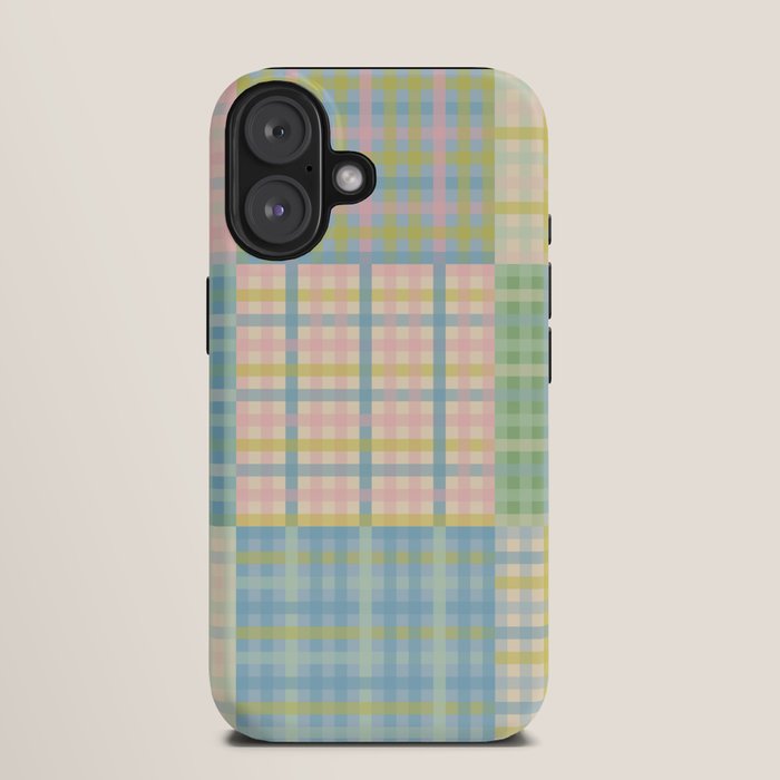 Gingham Patchwork Pastel Checkered Pattern iPhone Case
