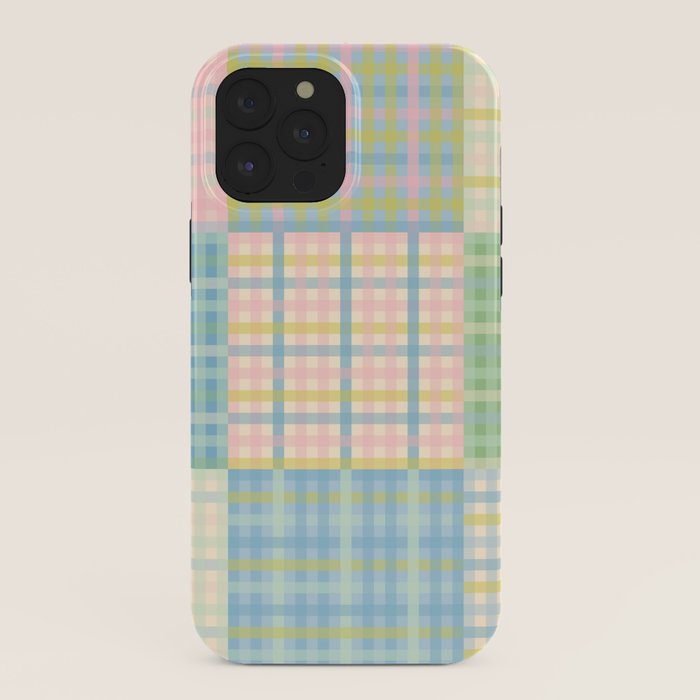 Gingham Patchwork Pastel Checkered Pattern iPhone Case