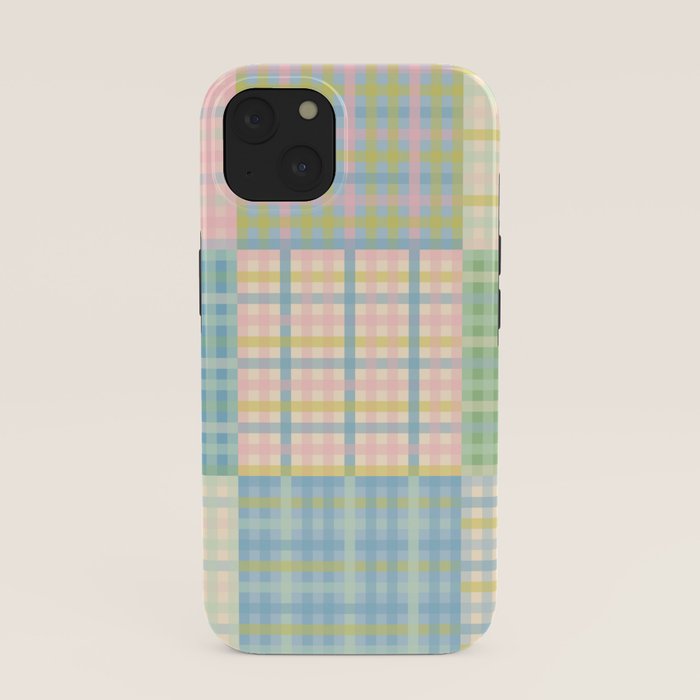Gingham Patchwork Pastel Checkered Pattern iPhone Case