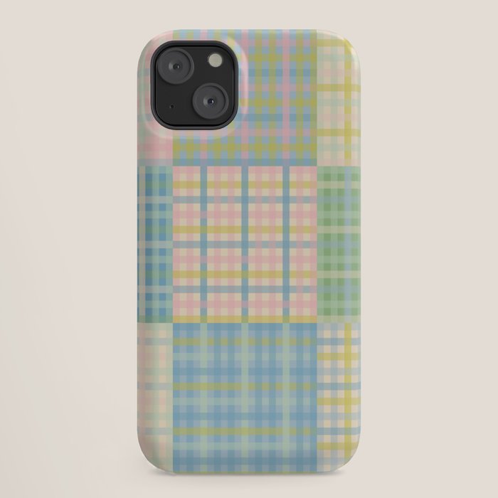 Gingham Patchwork Pastel Checkered Pattern iPhone Case