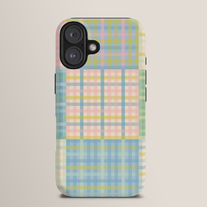 Gingham Patchwork Pastel Checkered Pattern iPhone Case