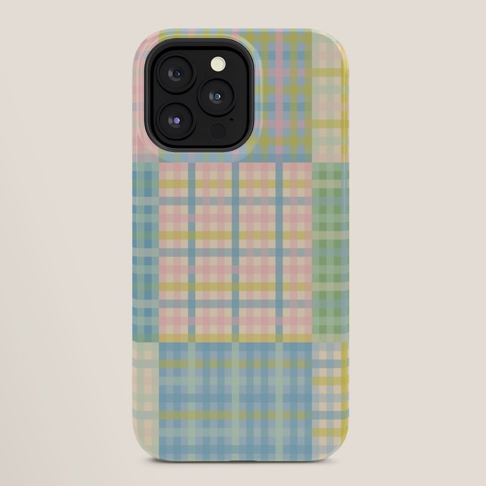 Gingham Patchwork Pastel Checkered Pattern iPhone Case