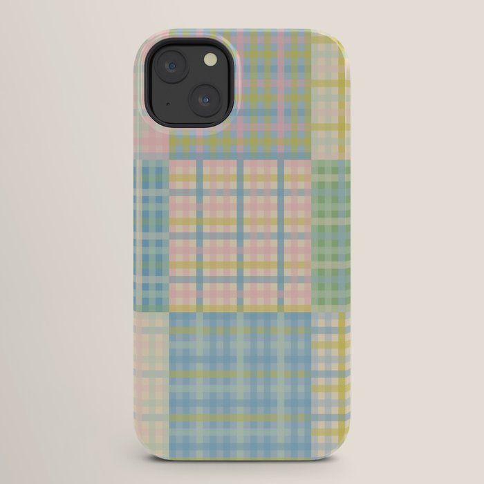 Gingham Patchwork Pastel Checkered Pattern iPhone Case