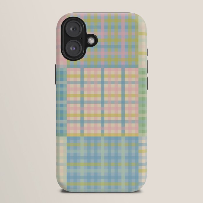Gingham Patchwork Pastel Checkered Pattern iPhone Case