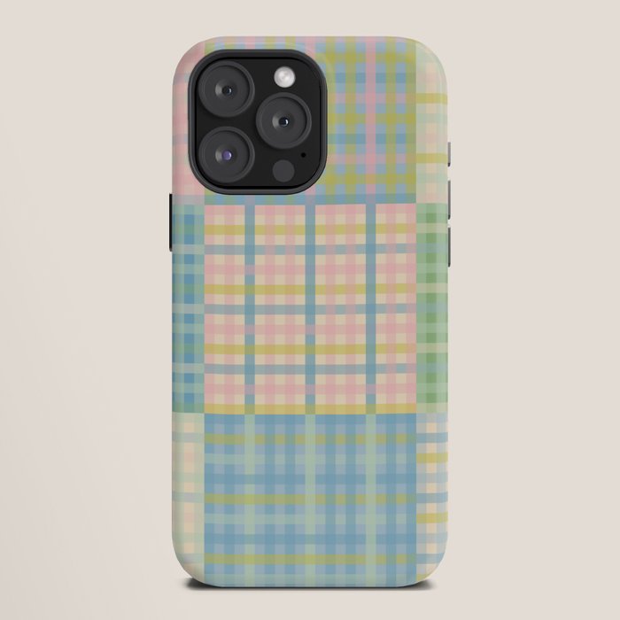 Gingham Patchwork Pastel Checkered Pattern iPhone Case