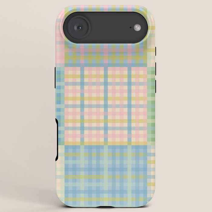 Gingham Patchwork Pastel Checkered Pattern iPhone Case