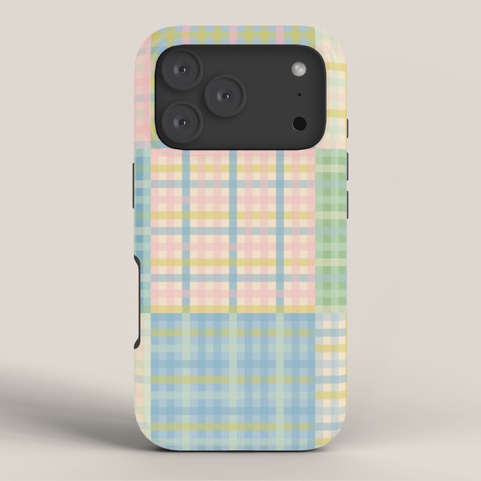 Gingham Patchwork Pastel Checkered Pattern iPhone Case