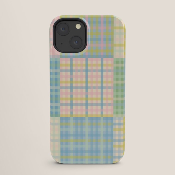 Gingham Patchwork Pastel Checkered Pattern iPhone Case