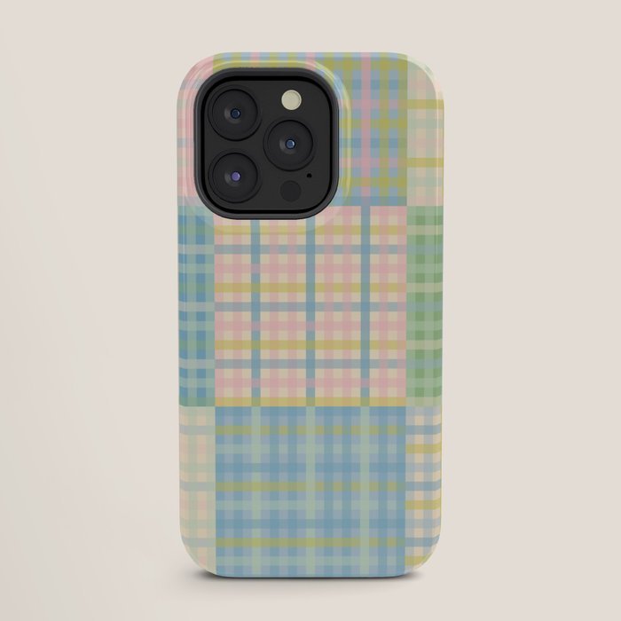 Gingham Patchwork Pastel Checkered Pattern iPhone Case