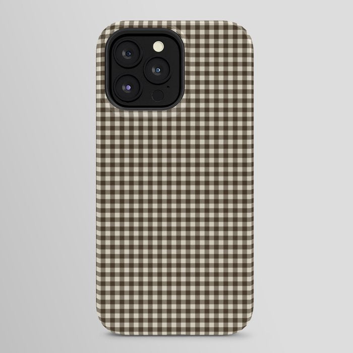 brown gingham iPhone Case
