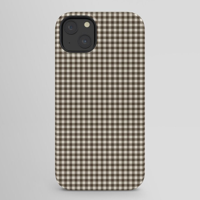 brown gingham iPhone Case