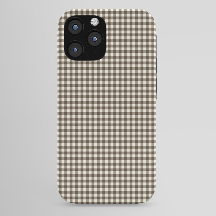 brown gingham iPhone Case