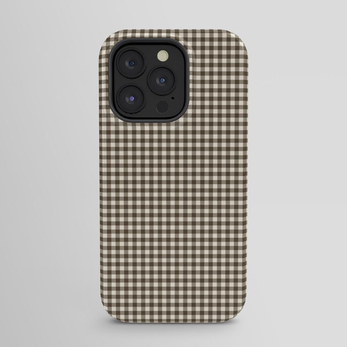brown gingham iPhone Case