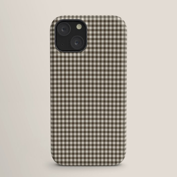 brown gingham iPhone Case