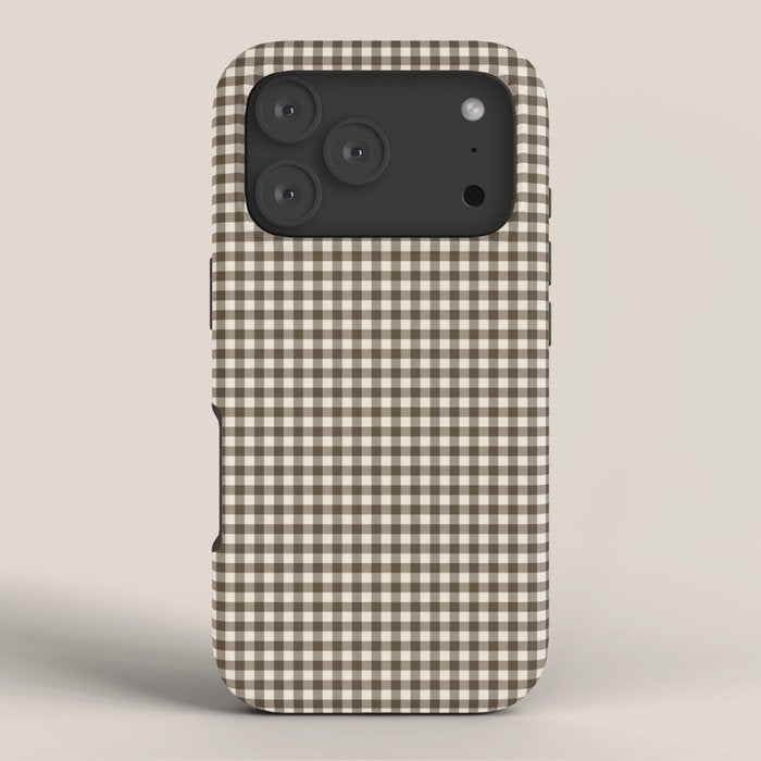 brown gingham iPhone Case