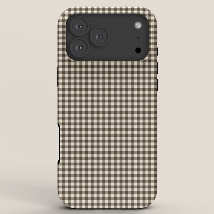 brown gingham iPhone Case
