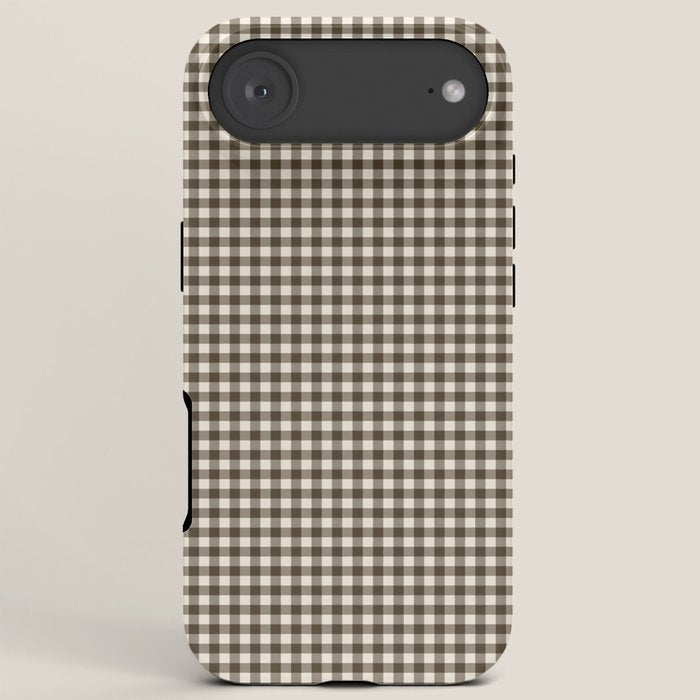 brown gingham iPhone Case