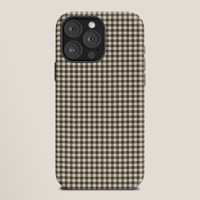 brown gingham iPhone Case