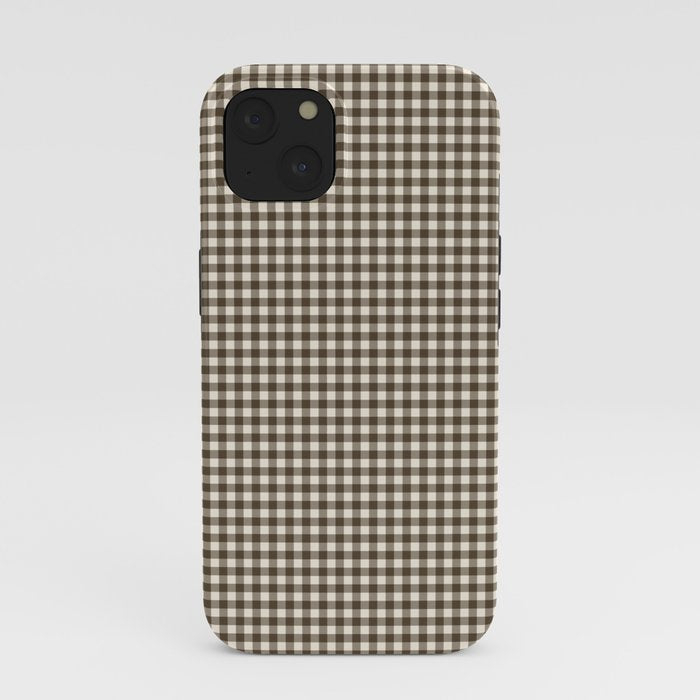 brown gingham iPhone Case