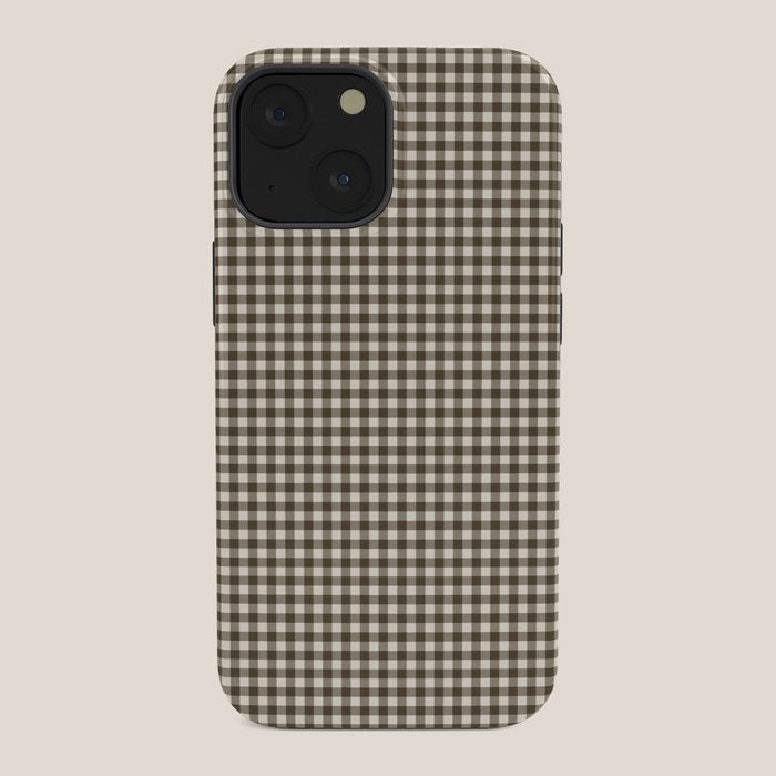 brown gingham iPhone Case