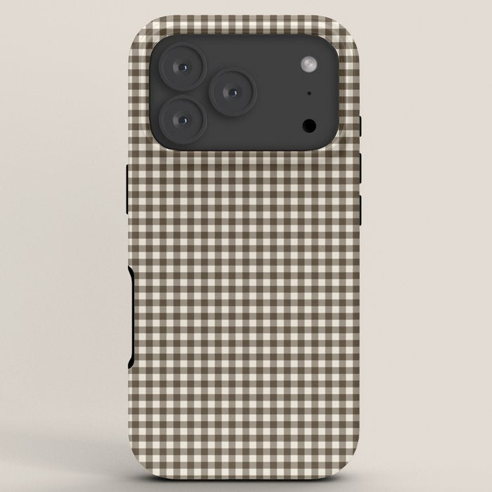 brown gingham iPhone Case