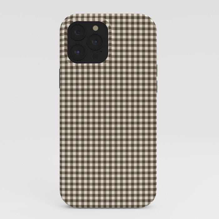 brown gingham iPhone Case
