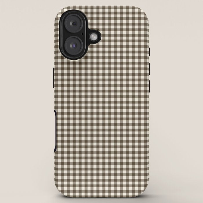 brown gingham iPhone Case