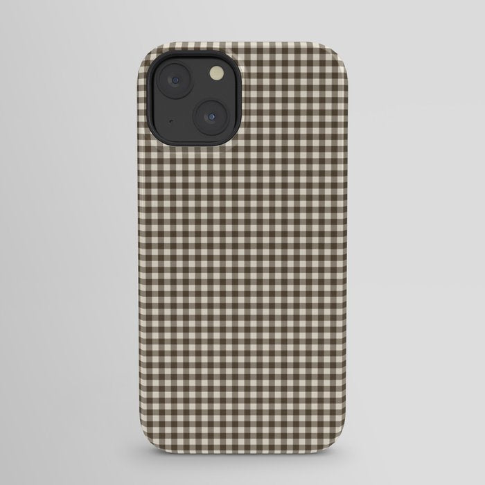 brown gingham iPhone Case