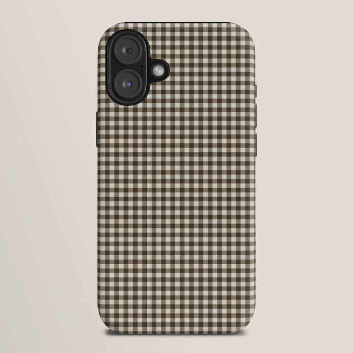 brown gingham iPhone Case
