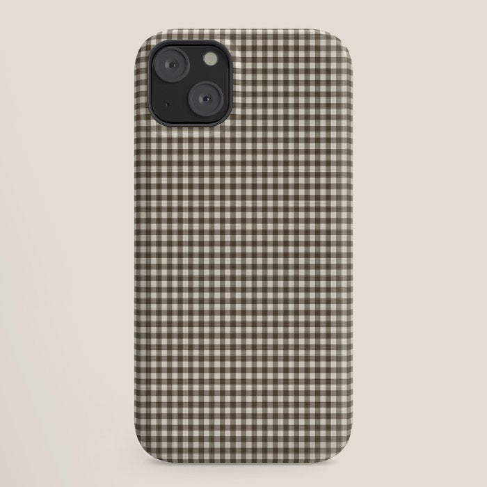 brown gingham iPhone Case