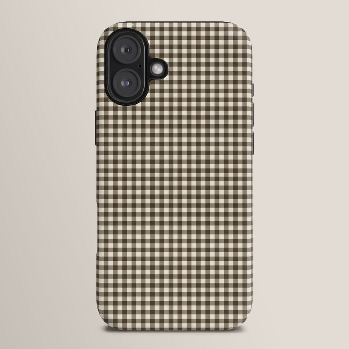 brown gingham iPhone Case