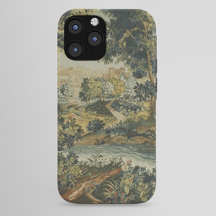 Antique 18th Century Verdure French Aubusson Tapestry iPhone Case