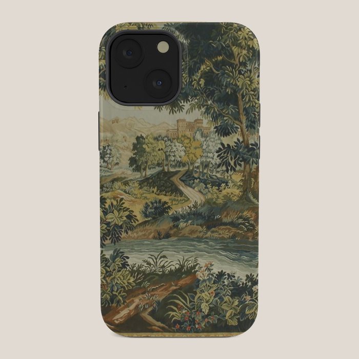 Antique 18th Century Verdure French Aubusson Tapestry iPhone Case